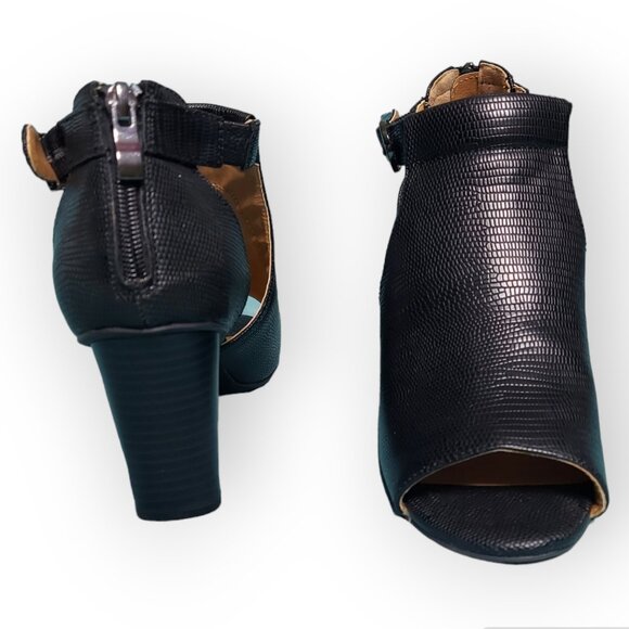 NewDirection ND Bremley Womens Black Heels Ankle Sandals Open Toe Shoes 7.5 - Picture 5 of 10